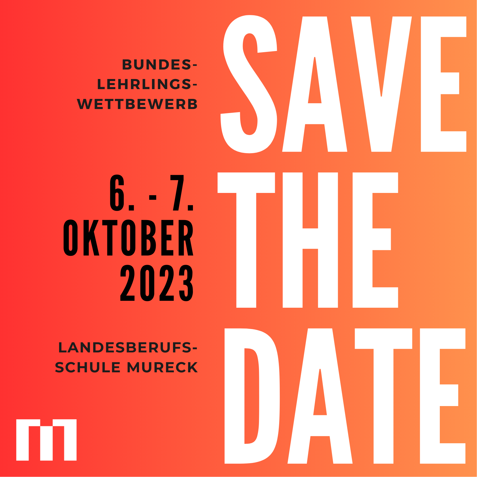Save the date. Bundeslehrlingswettbewerb Metalltechnik